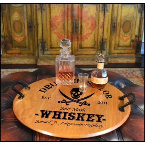 Personalized Drunken Sailor American Oak Serving Tray