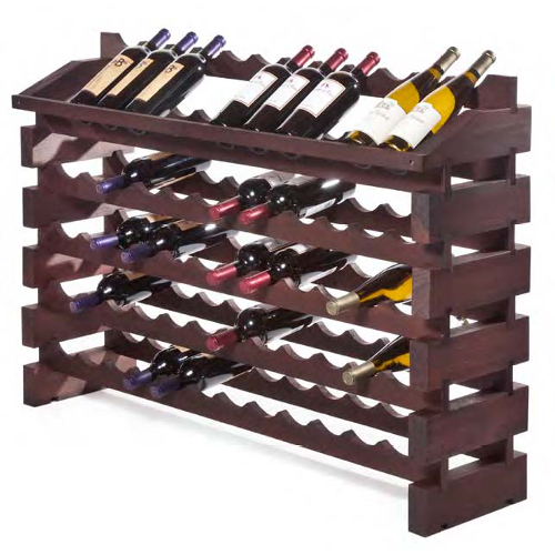 72 Bottle End Display Modular Wine Rack System - Stained