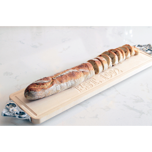 Personalized Maple Bread Board with Scalloped Handles