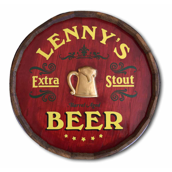 Extra Stout Personalized Quarter Barrel Sign