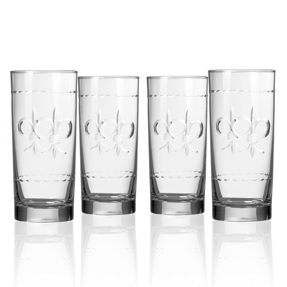Fleur De Lis Cooler Glasses (set of 4)