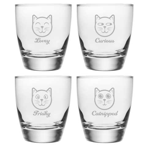 Feline Faces DOF Glasses (set of 4)