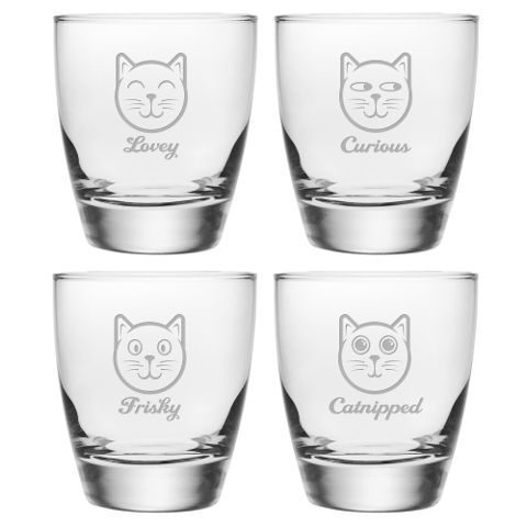 Feline Faces DOF Glasses (set of 4)