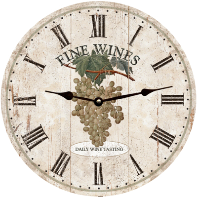 Personalized Fine Wines Clock with White Grapes