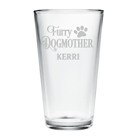Personalized Furry Dogmother Pint Glasses (set of 4)