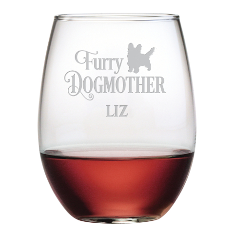 Custom hand painted stemless wine glass Personalized Shih tzu dog wine glass Pet owner gift