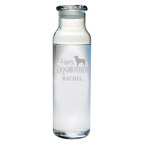 Personalized Furry Dogmother Glass Water Bottle