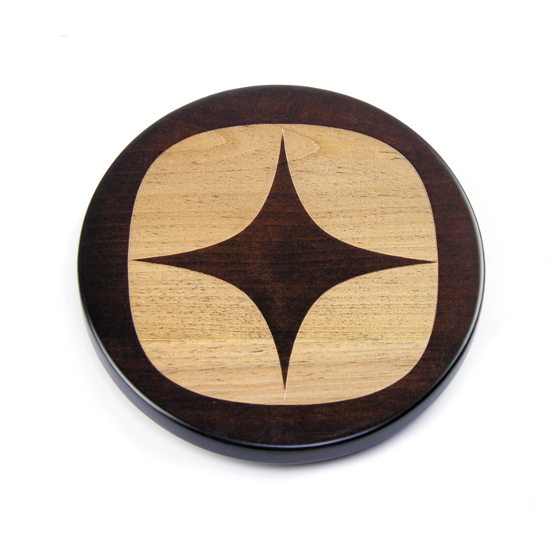 Artisan Wood Geo Flower Lazy Susan