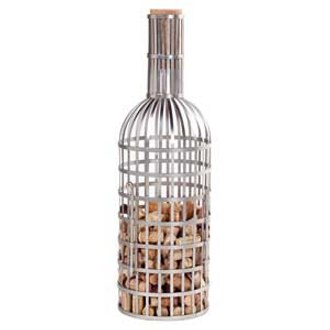 Metal Bottle Cage With Giant Cork Stopper for Wine Corks