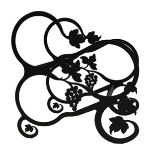 Wrought Iron Tabletop Grapevine Wine Rack