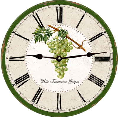 Bunch of White Grapes Round Wall Clock
