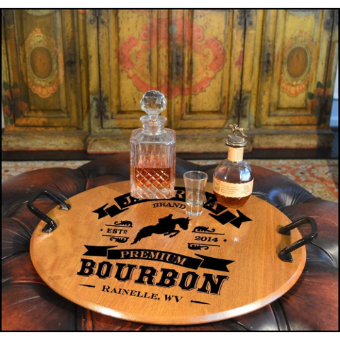 High Horse Personalized Barrel Head Serving Tray