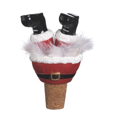 Holiday Wiggle Wine Bottle Stopper, Santa Claus