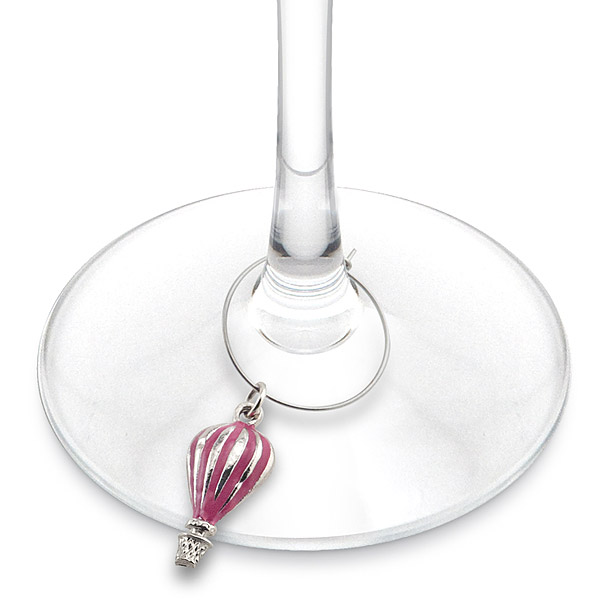 Hot Air Balloon Wine Glass Charms (set of 6)