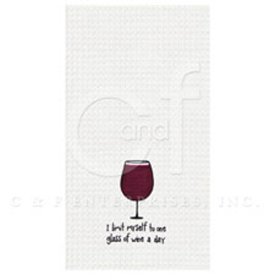 I Limit Myself To One Glass Wine Towel