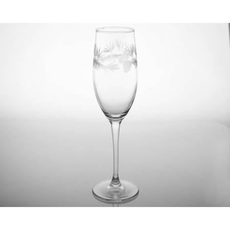 Etched Icy Pine Champagne Flutes (set of 4)