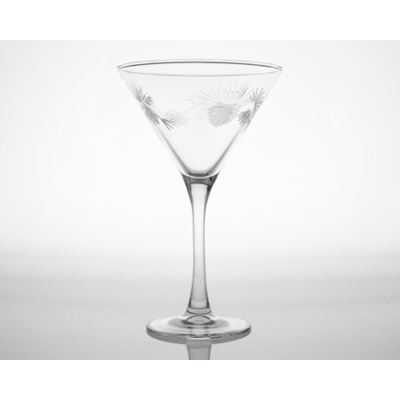 Icy Pine Etched Martini Glasses