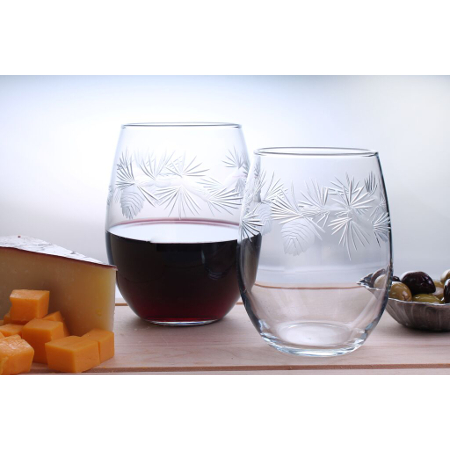 Icy Pine Etched Red Wine Tumblers (set of 4)
