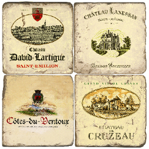 French Chateau Tumbled Marble Coasters