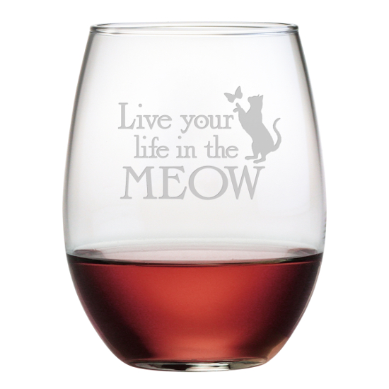 In The Meow Stemless Wine Glasses (set of 4)