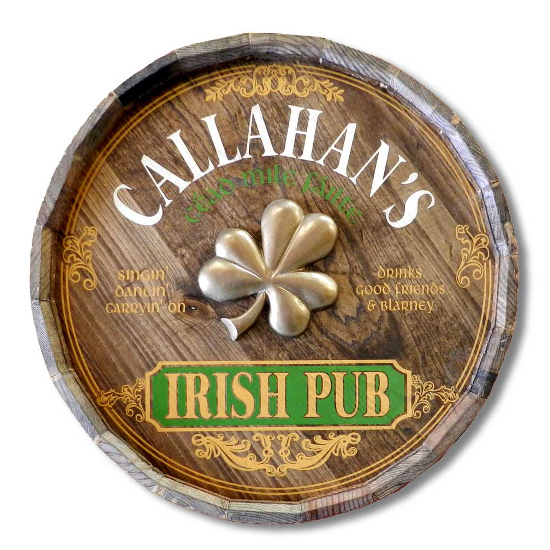 Irish Pub Personalized Quarter Barrel Sign