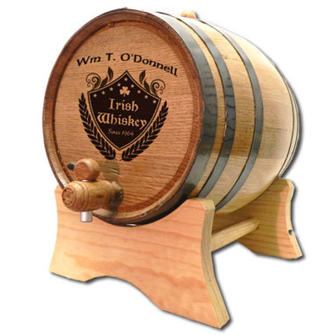 Personalized Irish Crest Make Your Own Spirits White Oak Barrel