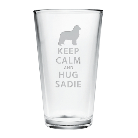 Personalized Keep Calm and Hug Your Pet Pint Glasses (set of 4)