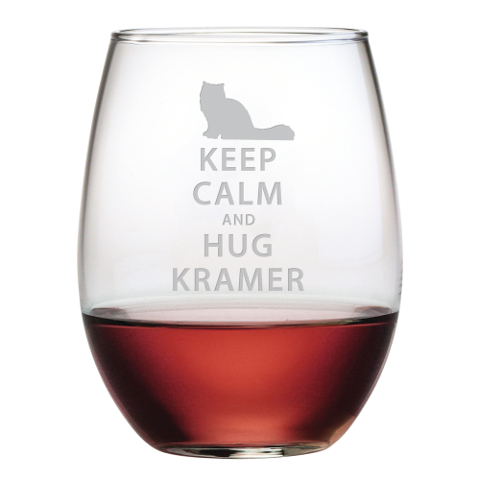 Personalized Keep Calm and Hug Your Pet Wine Glasses (set of 4)