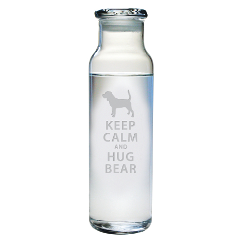 Personalized Keep Calm and Hug Your Pet Glass Water Bottle