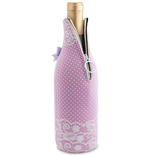 Lavender Lace Neoprene Wine Bottle Koozie