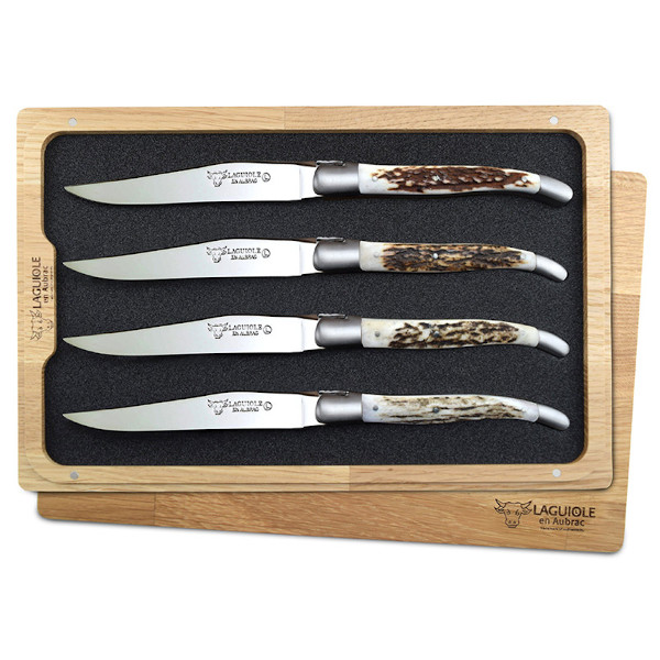 Laguiole en Aubrac Stag Horn Steak Knives Set of 4 