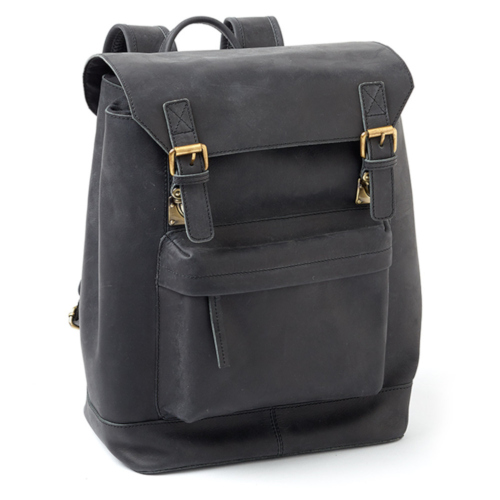 Leather Wine Backpack 2 Bottle, Black