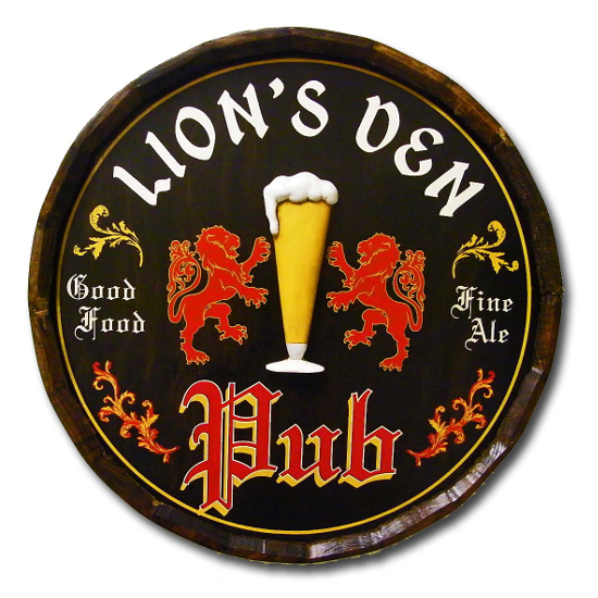 Personalized Pub Quarter Barrel Sign