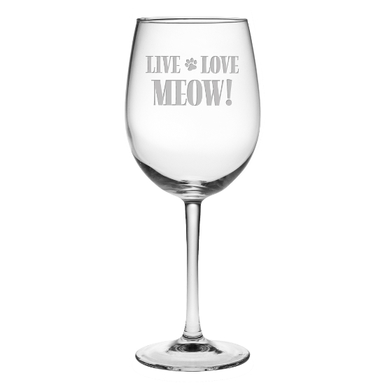 Live Love Meow! All Purpose Wine Glasses (set of 4)