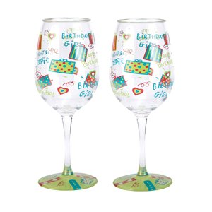 Happy Birthday Acrylic Wine Glasses