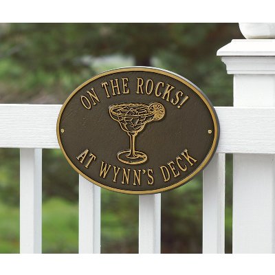 Margartia on the Rocks Personalized Wall Plaque