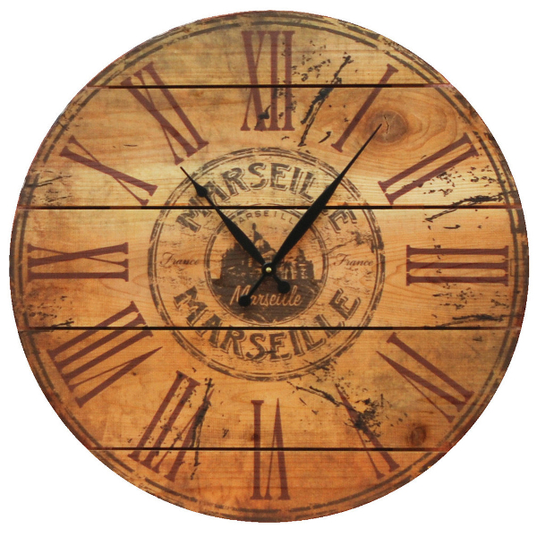 Gizaun Art Marseille Cedar Wall Clock