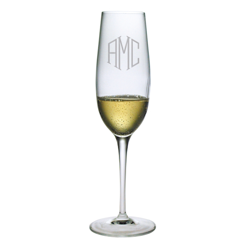 Elegant Scroll Monogram Champagne Flutes (set of 4)