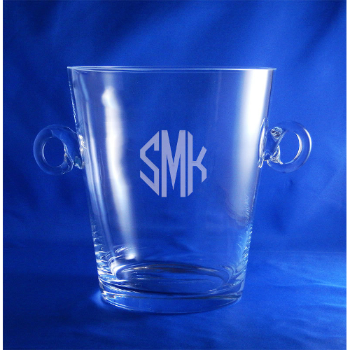 Monogrammed Crystal Ice Bucket