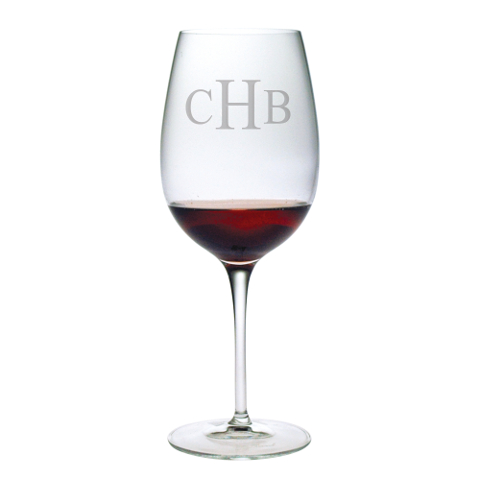 Monogrammed Stemmed Bordeaux Glasses (set of 4)