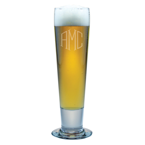 Monogrammed Tall Pilsner Glasses (set of 4)