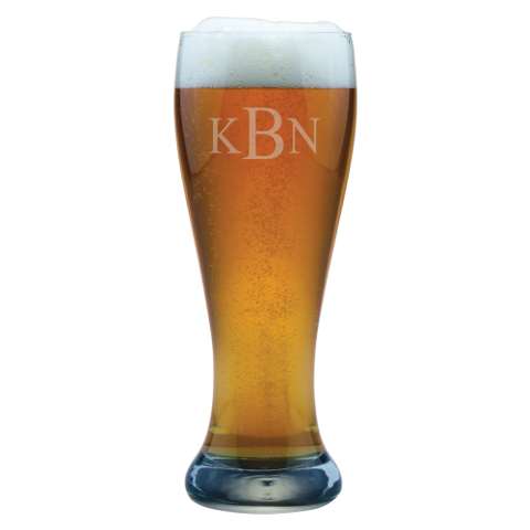 Monogrammed Wheat Beer Glasses (set of 4)