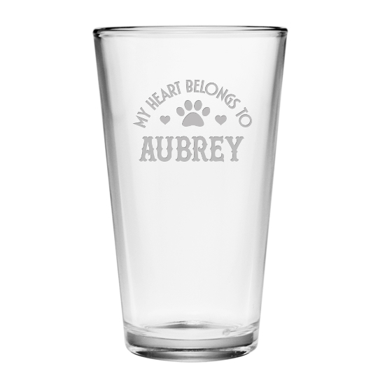 My Heart Belongs Personalized Pint Glasses (set of 4)
