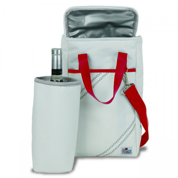Sailor Bags Newport Insulated Wine Tote with Red Straps (2-Bottle)
