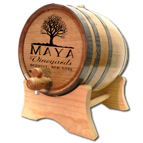 Personalized Oak Tree Wine Barrel
