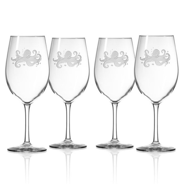 Octopus All Purpose Large Wine Glasses  Set of 4