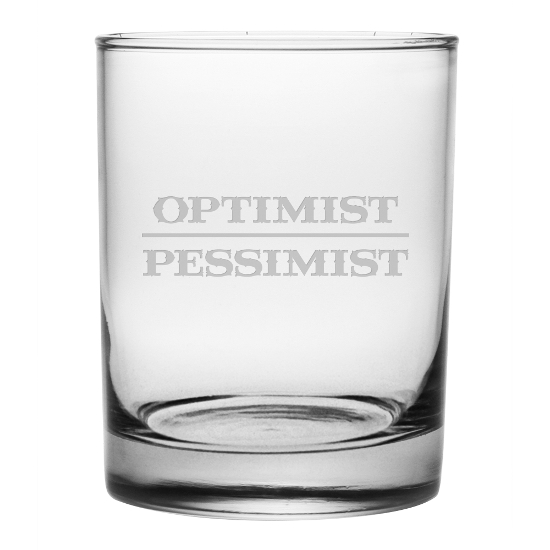 Optimist Pessimist DOR Glasses (set of 4)