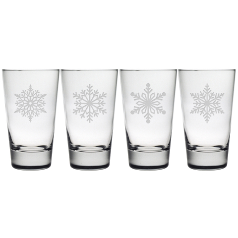 Paper Snowflakes Highball Glasses (set of 4)