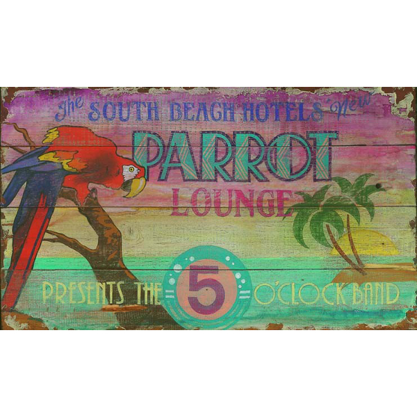 Personalized Parrot Cocktail Lounge Sign