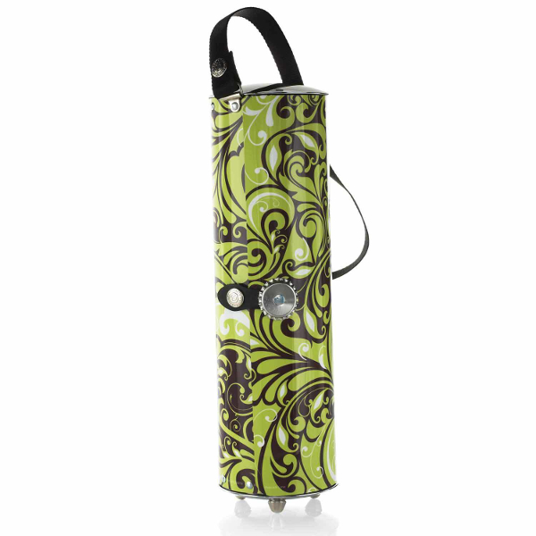 Wine Caddy Wine Bottle Travel Case (Peacock Lime)